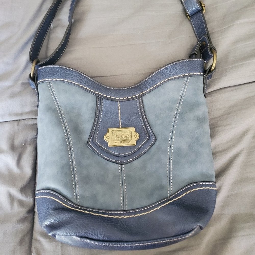b.ø.c. BORN CONCEPT PURSE CROSSBODY STYLE TWO TONE BLUE B.O.C